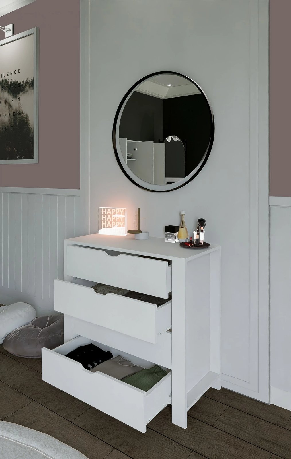 Komodë Hanah Home Duru 1600-31, e bardhë