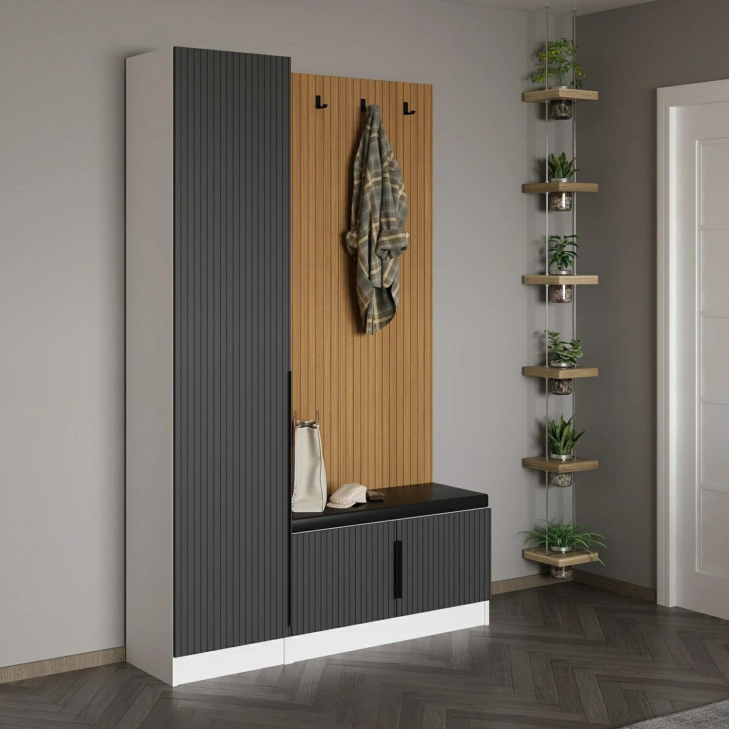 Stendë korridori Skye Decor, ngjyrë antracit, Noah - 8330