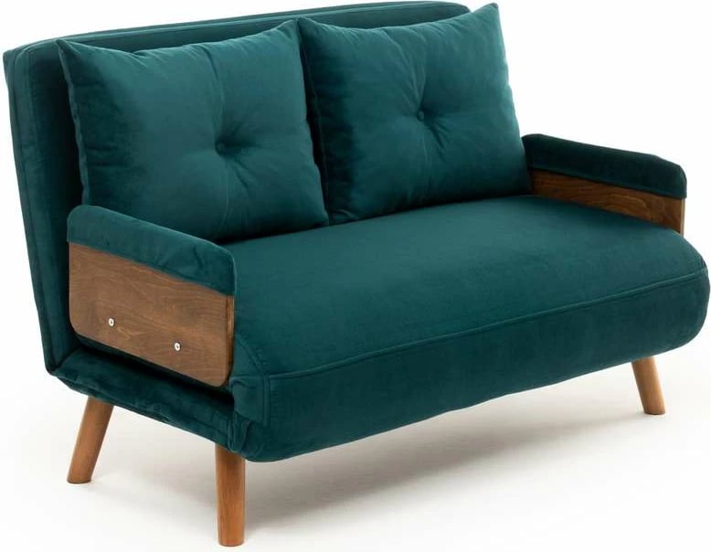 Divan-krevat dy ulëshe, ngjyrë jeshile petrol, Cosmo