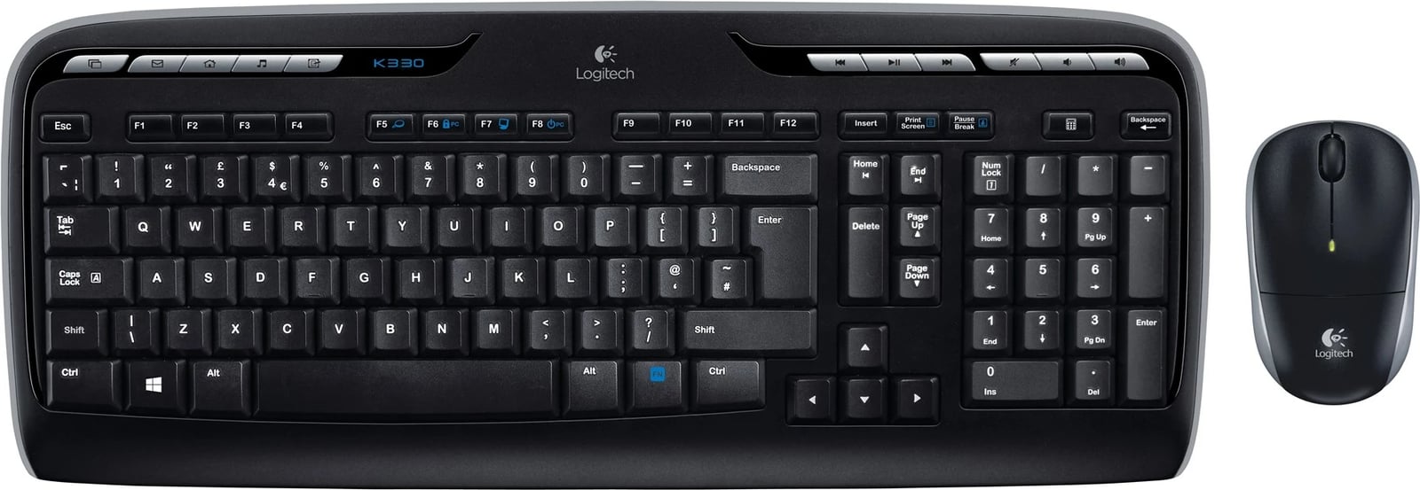Set tastierë & maus Logitech MK330, wireless, i zi