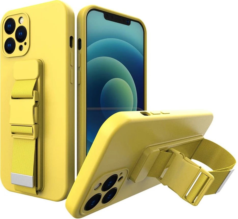 Mbështjellës Hurtel Rope case me litar për qafë, për Xiaomi Redmi Note 10 5G / Poco M3 Pro, Verdhë