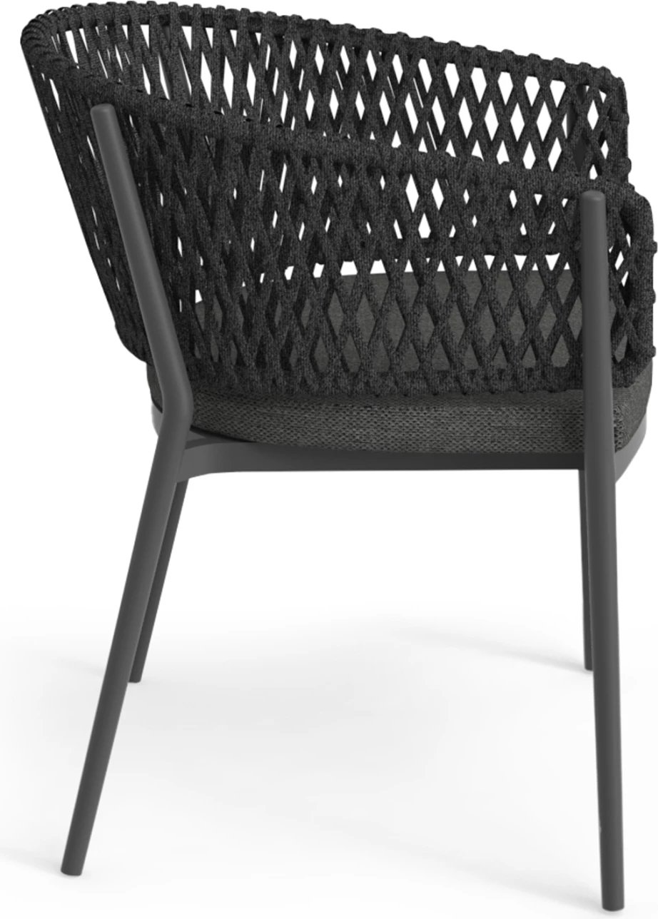 Karrige ngrënieje CAMELLIA, alumini, litar P.E., jastëk Olefin, ngjyrë gri e errët, CD6209.01