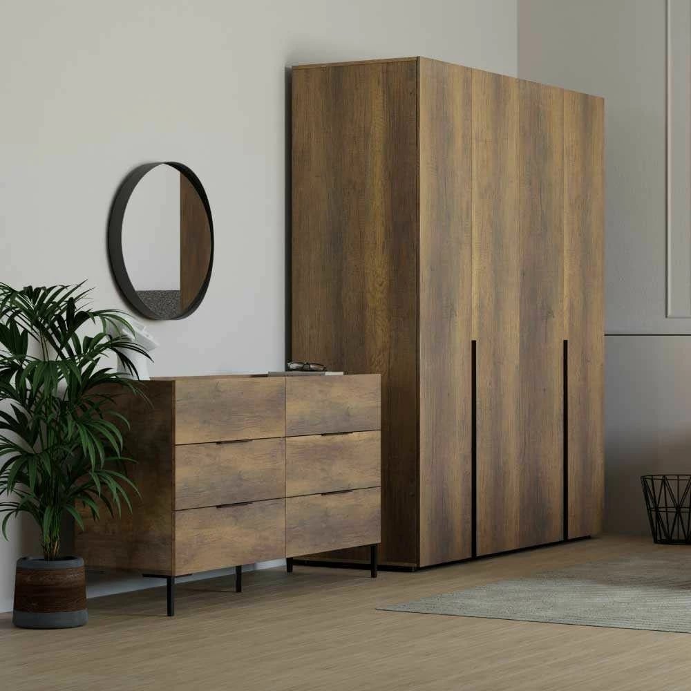 Komodë Hanah Home, Sfn-1760-Oo-1, ngjyrë arre, 6 sirtarë