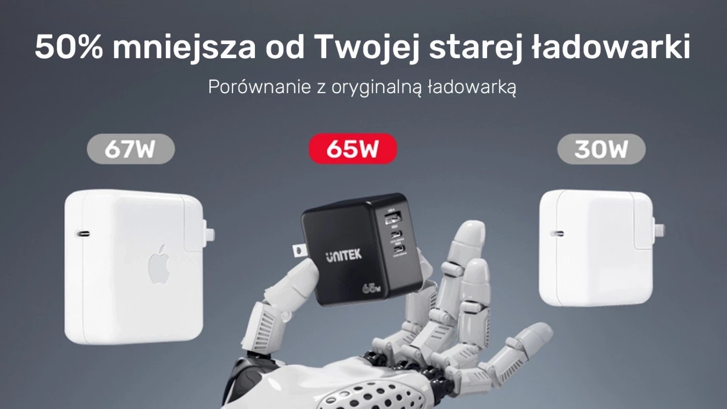 Karikues udhëtimi, Unitek GaN, PD 65W, me 3 porta, i zi Karikues udhëtimi, Unitek GaN, PD 65W, me 3 porta, i zi