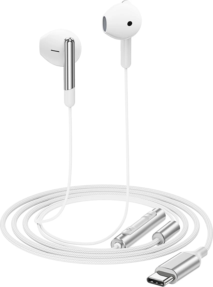Kufje Acefast L3 me mikrofon, USB-C, të bardha