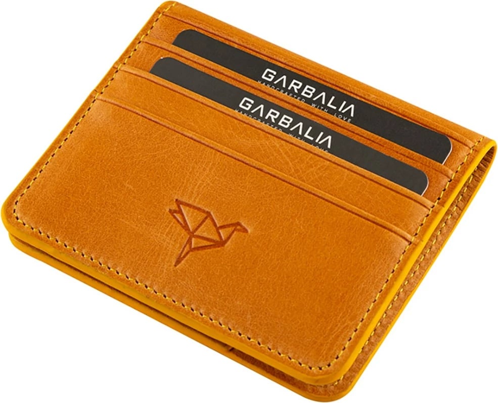 Portofol për burra, lëkurë natyrale, ngjyrë mustard, Zoozie Bags Regina