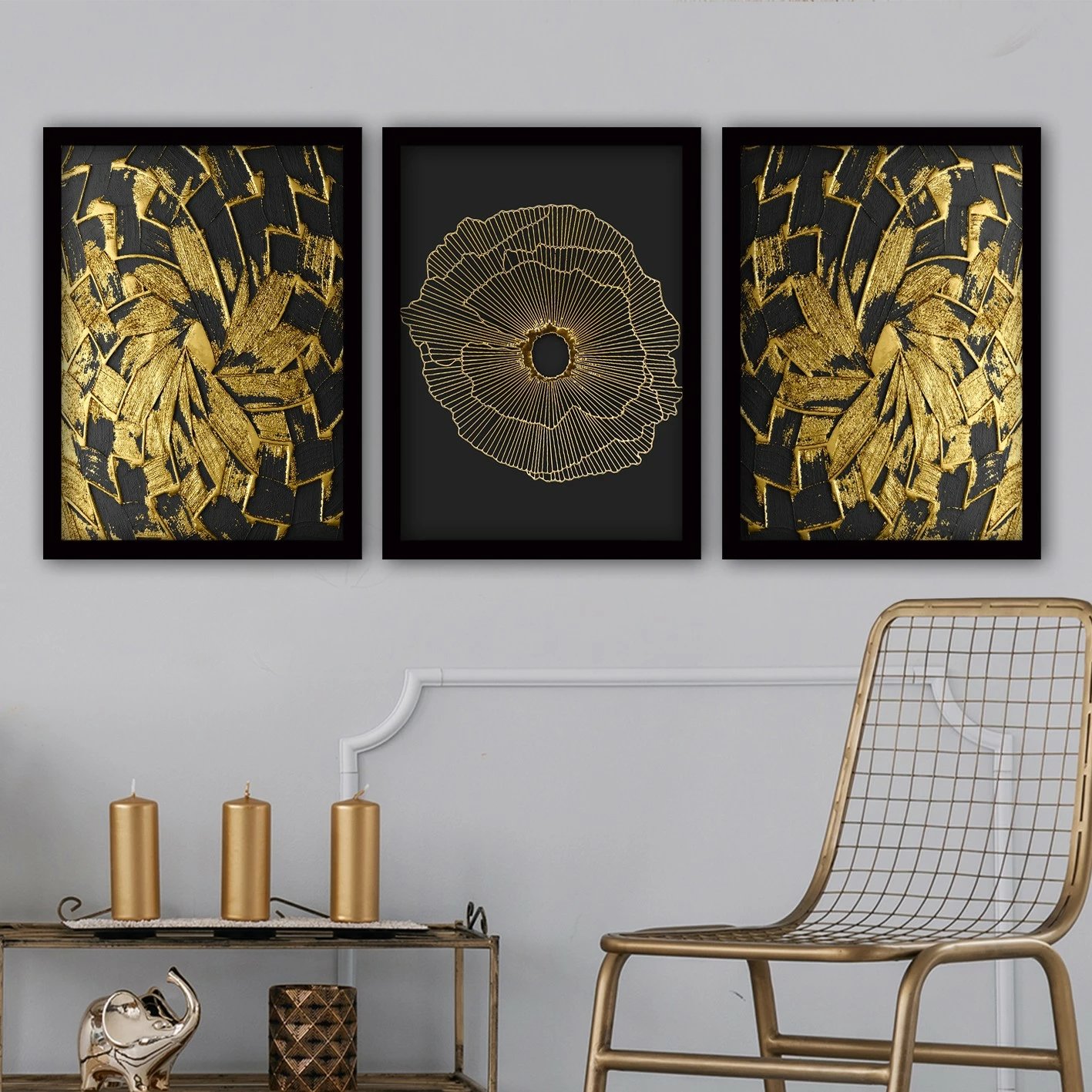 Pikturë dekorative me kornizë (3 copë), Wallity, 3SC53