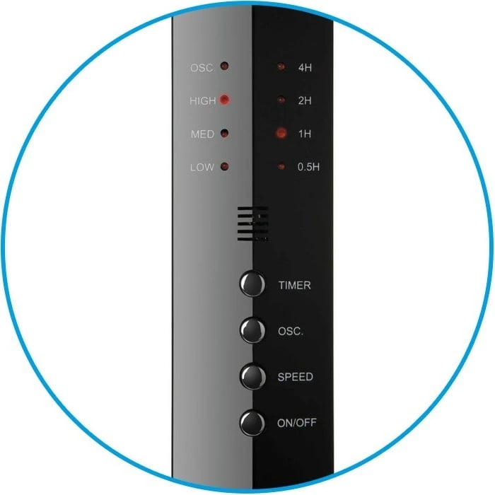 Ventilator N'OVEEN F455 me telekomandë, 16"/40 cm, i zi