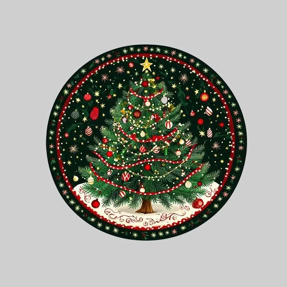 Qilim Krishtlindjesh, shumëngjyrësh, 100x100cm, Crp-Yrlk26-1