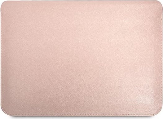 Mbështjellës laptopi Guess Saffiano Triangle Logo, 14", Rozë