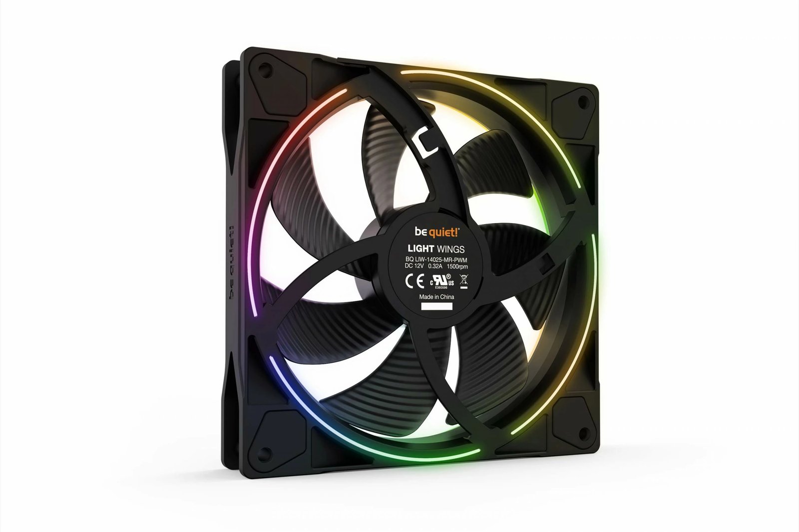 Ventilator kasë Be Quiet! Light Wings 140mm ARGB PWM, i zi