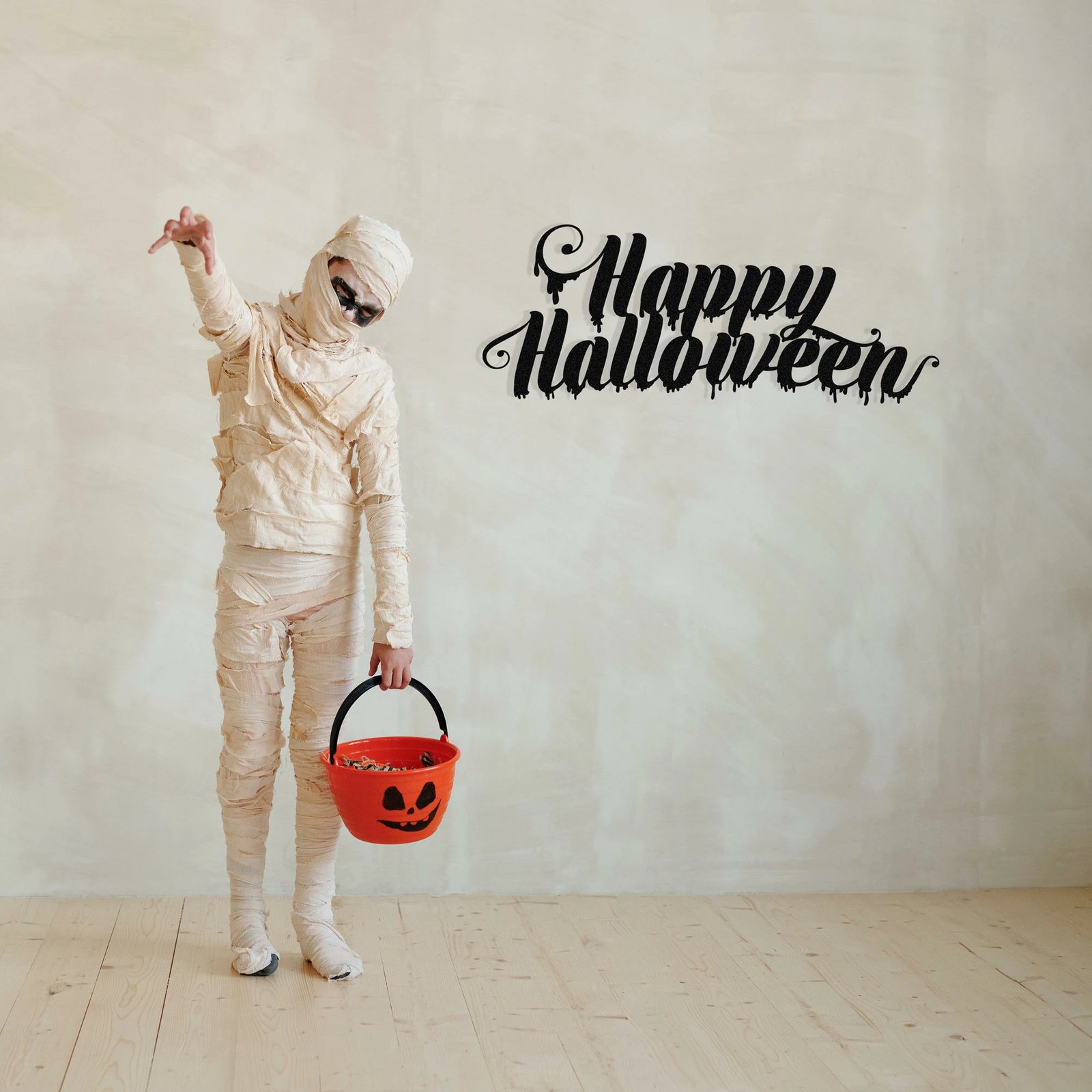 Aksesor dekorativ metalik për mur, Wallity, Halloween 10, i zi, 70x47cm