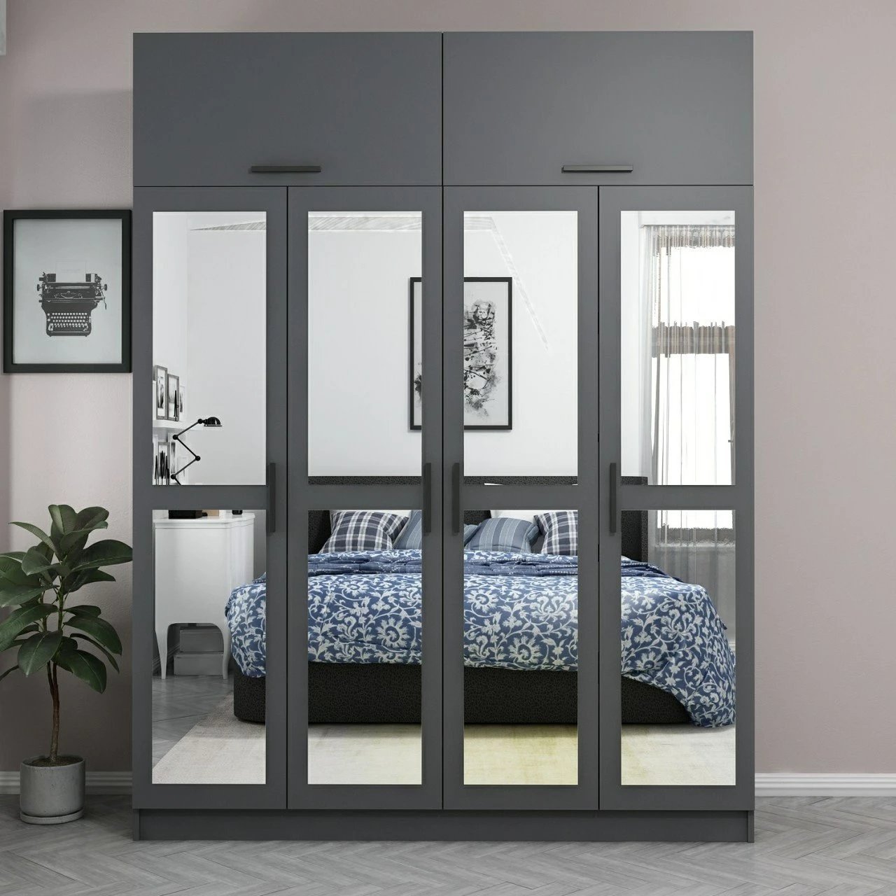 Dollap Skye Decor, ngjyrë antracit, 180x235x52cm