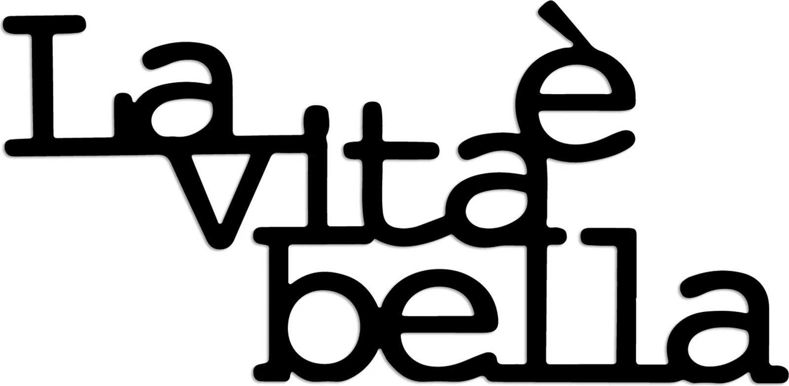 Aksesor metalik dekorativ për mur, Wallity, Vita E Bella 1, ngjyrë e zezë, 60x30cm