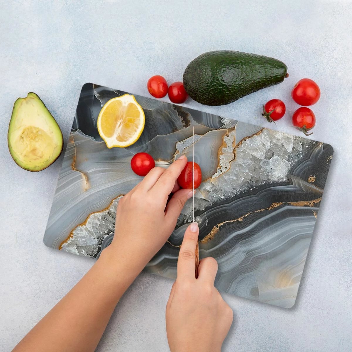 Dërrasë prerëse prej xhami të temperuar, shumëngjyrëshe, Hermia Ckt2 - 3040, 30x40cm