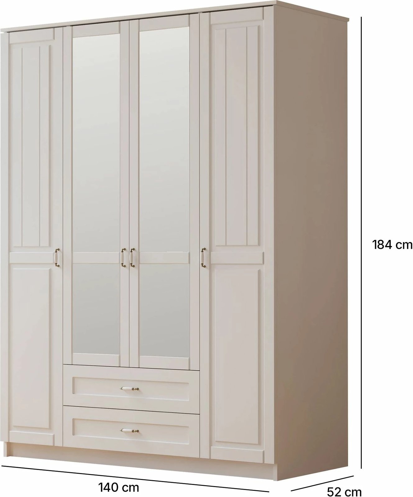 Dollap për rroba Skye Decor, Rb-121, ngjyrë e bardhë mat