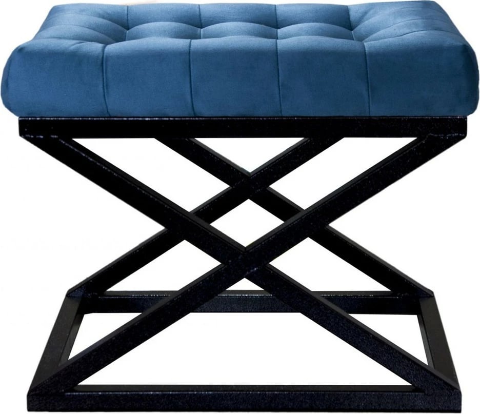 Puf Atelier del Sofa, ngjyrë kaltër e errët dhe e zezë, Capraz