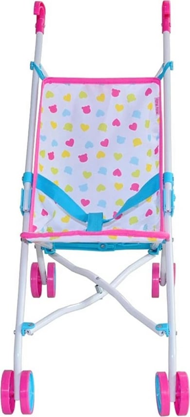 Karrocë kukulle, Milly Mally, Julia Candy, për kukulla deri 50 cm, palosje tip ombrellë, rozë