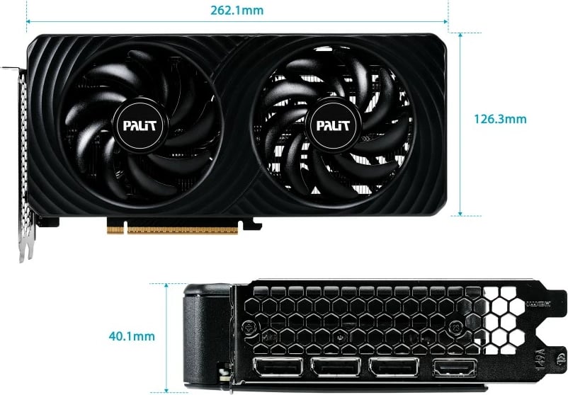 Kartelë grafike Palit GeForce RTX 5060 Ti Dual, 8GB GDDR7, PCI-E 5.0, e zezë
