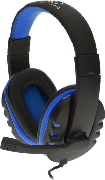 Kufje me mikrofon Rebeltec REVOL, 3.5mm minijack, Stereo, të zeza/blu