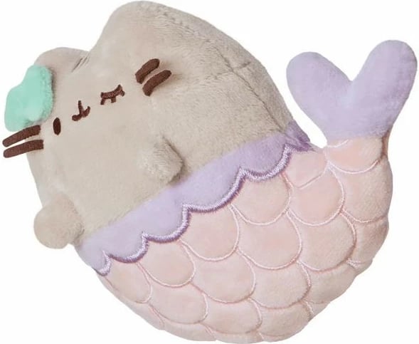 Lodër pelushi Pusheen Mermaid Daffi P-225, 14 cm, Bezhe/Rozë/Vjollcë/Jeshile