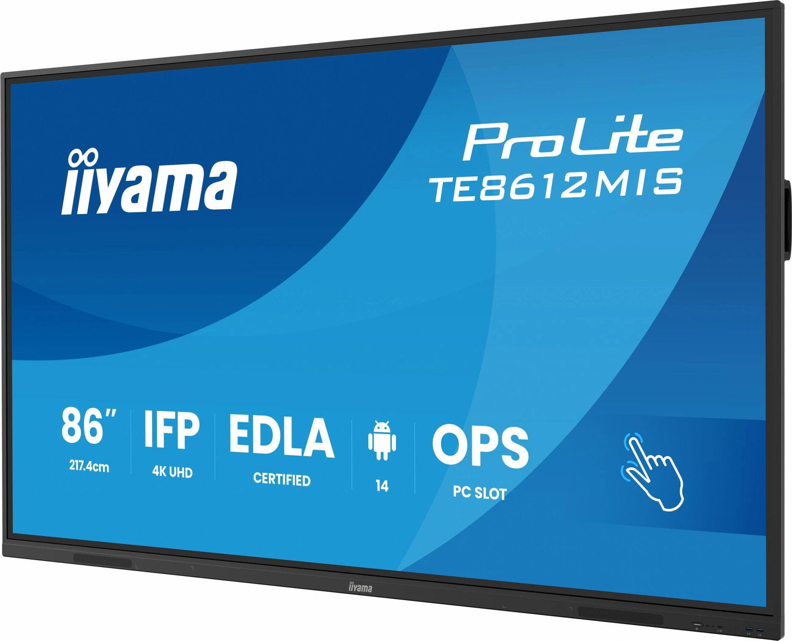 Ekran interaktiv iiyama ProLite TE8612MIS 86 inç 4K UHD touch, i zi