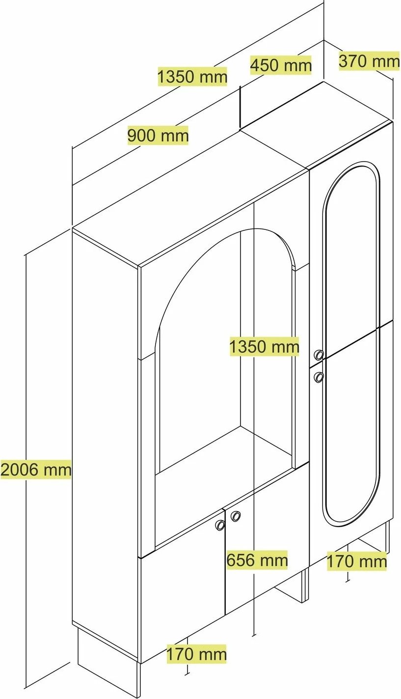 Stendë për korridor Skye Decor, Palermo Km, krem-travertin