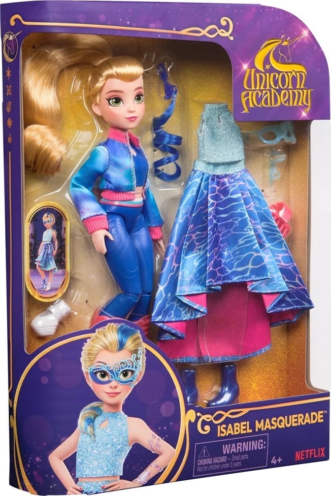 Lodër modë SPIN MASTER Unicorn Academy Isabel Deluxe Masquerade, Shumëngjyrëshe