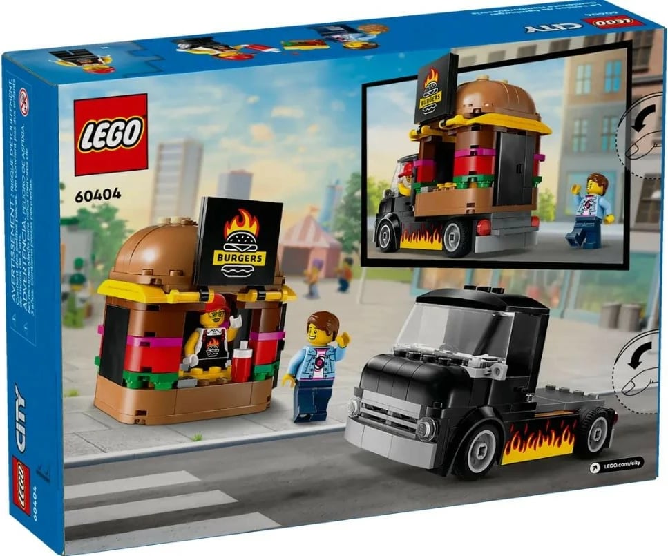 Set LEGO City 60404 Kamion me Burgera, 194 pjesë, plastikë