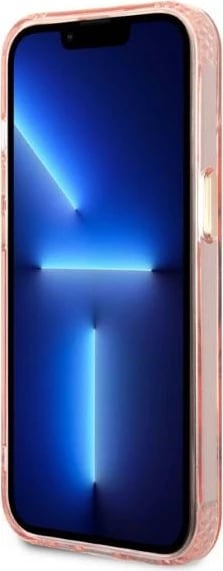 Mbështjellës, Guess, Gold Outline Translucent MagSafe, për iPhone 13 6.1\", TPU/PC, kompatibil me MagSafe, rozë