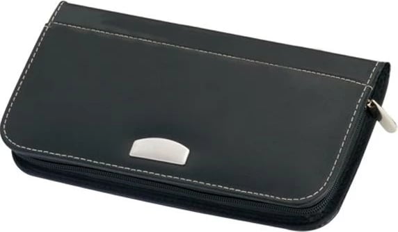 Kuletë udhëtimi lëkure MACMA, 13x24.5x2.8 cm, E zezë