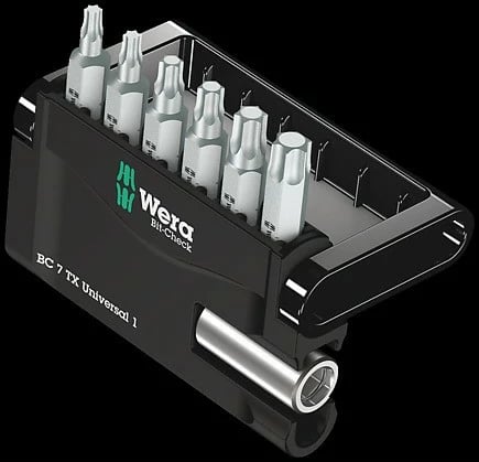 Set bitash Torx Plus Wera 6 copë, 25mm, me mbajtës universal