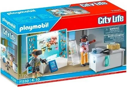 Set figurina Playmobil City Life 71330 Virtual Classroom, 17 copë