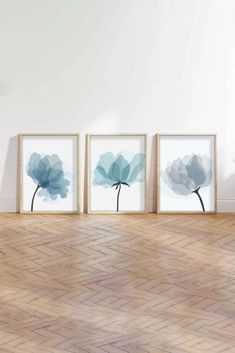 Pikturë dekorative me kornizë, 3 pjesë, Wallity, shumëngjyrëshe, Huhu206, 20x30cm