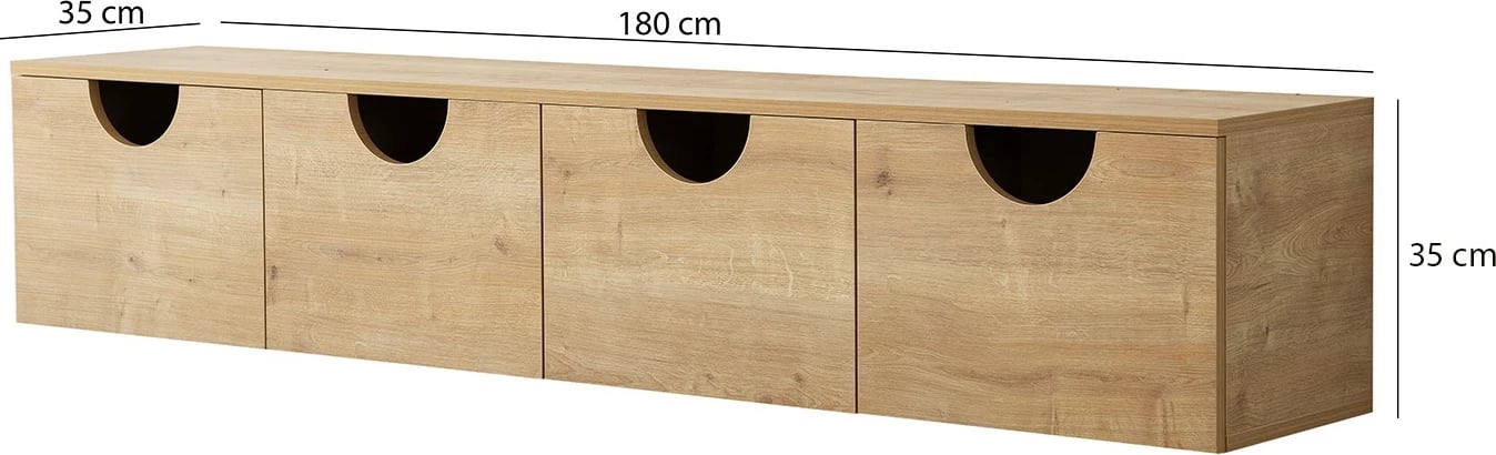 Komodë TV Skye Decor, Four Seasons, ngjyrë lisi, 180x45x35cm