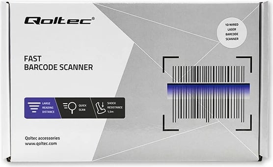 Lexues barkodash Qoltec 50878 me stacion dokimi, 1D/2D, i zi/portokalli