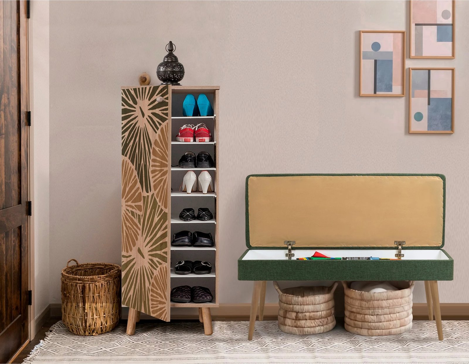 Set mobiljesh për korridor, Sonomo dhe e gjelbër, Skye Decor, Vegas 929-1070