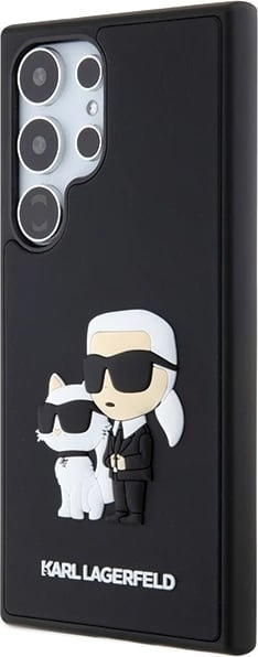 Mbështjellës Karl Lagerfeld 3D Rubber Karl & Choupette për Samsung Galaxy S24 Ultra, i zi