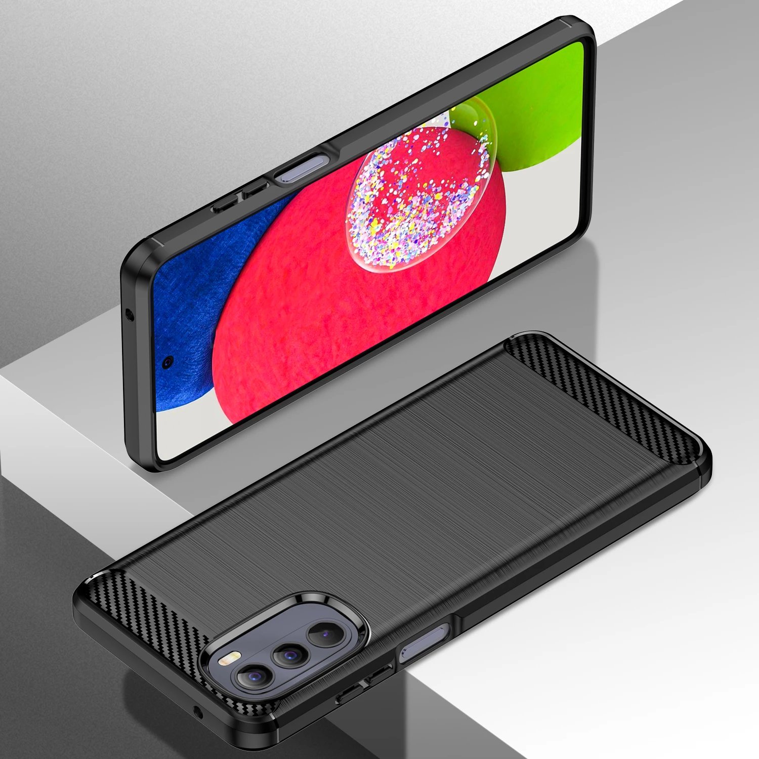Mbështjellës Hurtel Carbon Case për Motorola Moto G Stylus 5G 2022, i zi