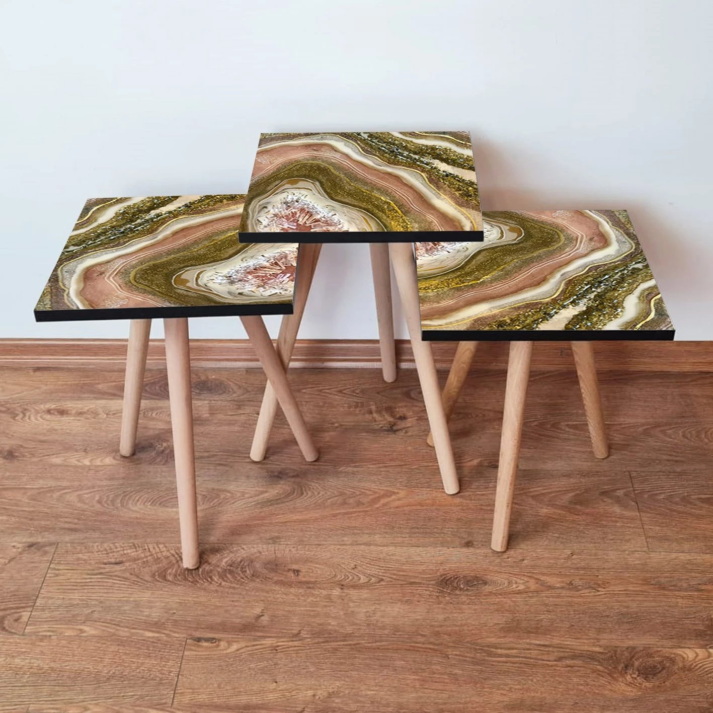 Tavolina ndihmëse të vendosshme (3 copë), Skye Decor, 3Shp296, ngjyrë kafe