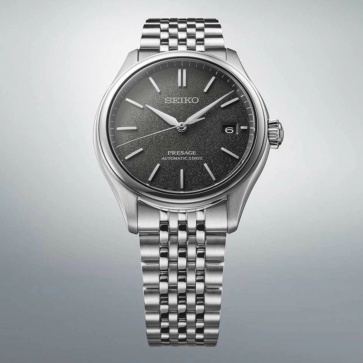 Orë dore SEIKO SPB465J1 për meshkuj, e argjendtë
