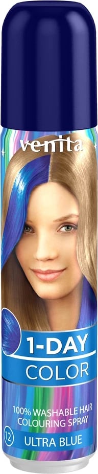 Spray ngjyrues për flokë Venita 1-Day Color për femra Blu Safir 50ml