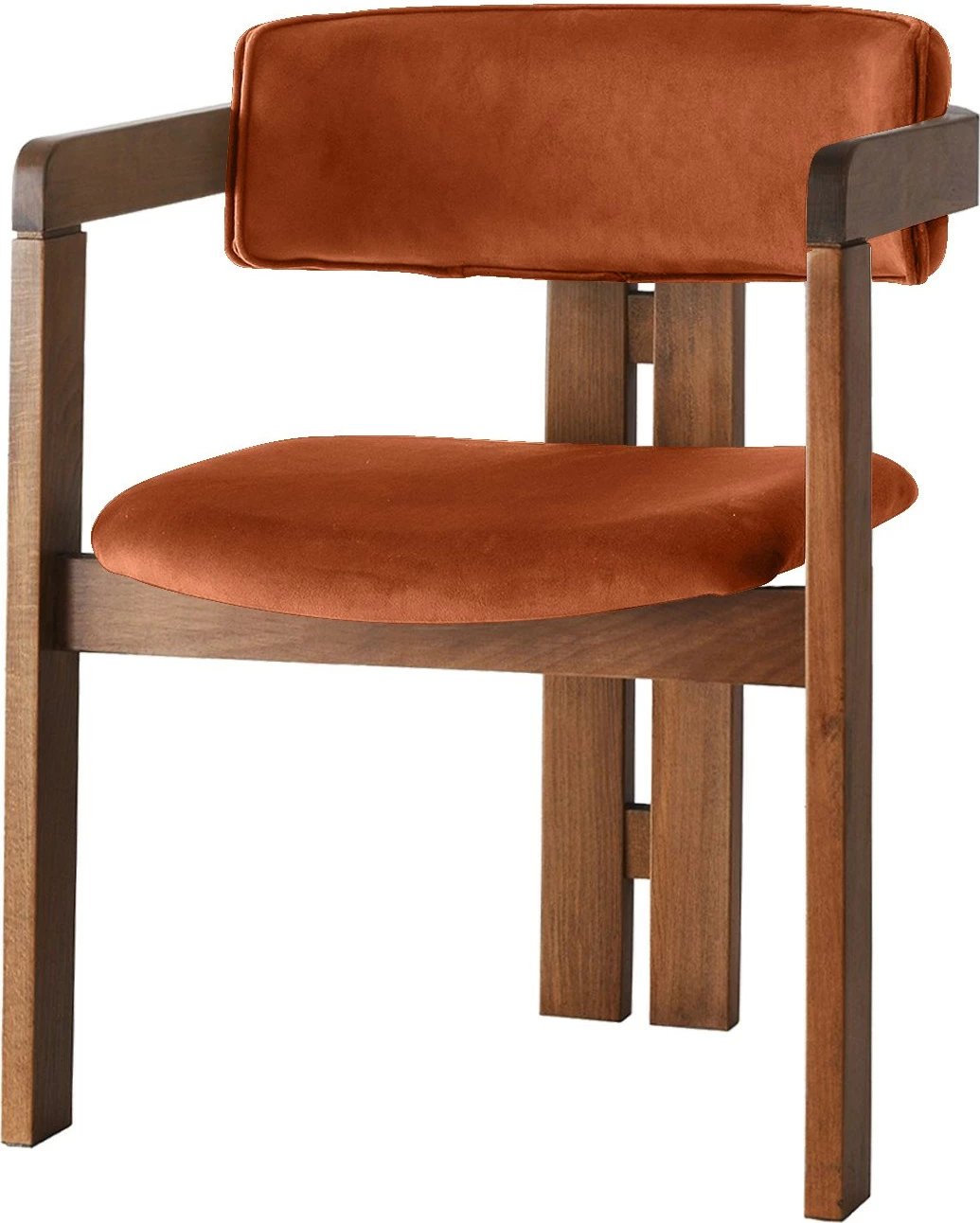 Karrige Skye Decor, ngjyrë arre dhe kadife e kuqe, CO-028