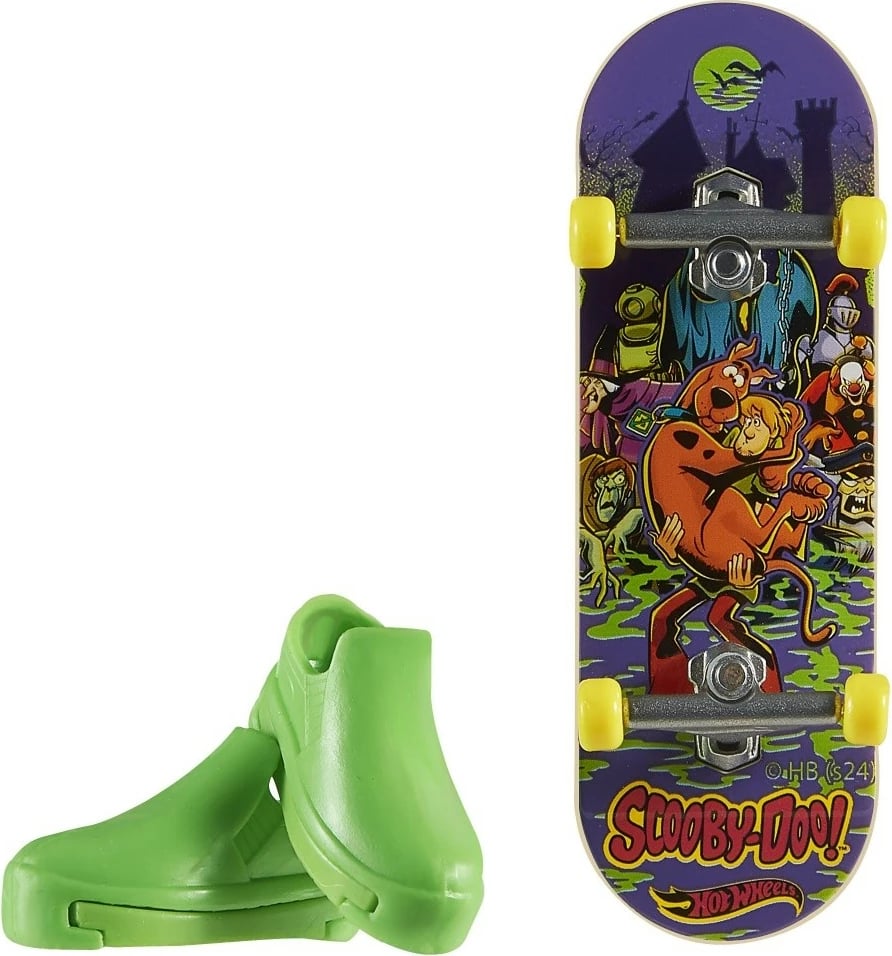 Fingerboard Hot Wheels Skate Scooby Doo me këpucë gishti, shumëngjyrëshe, set