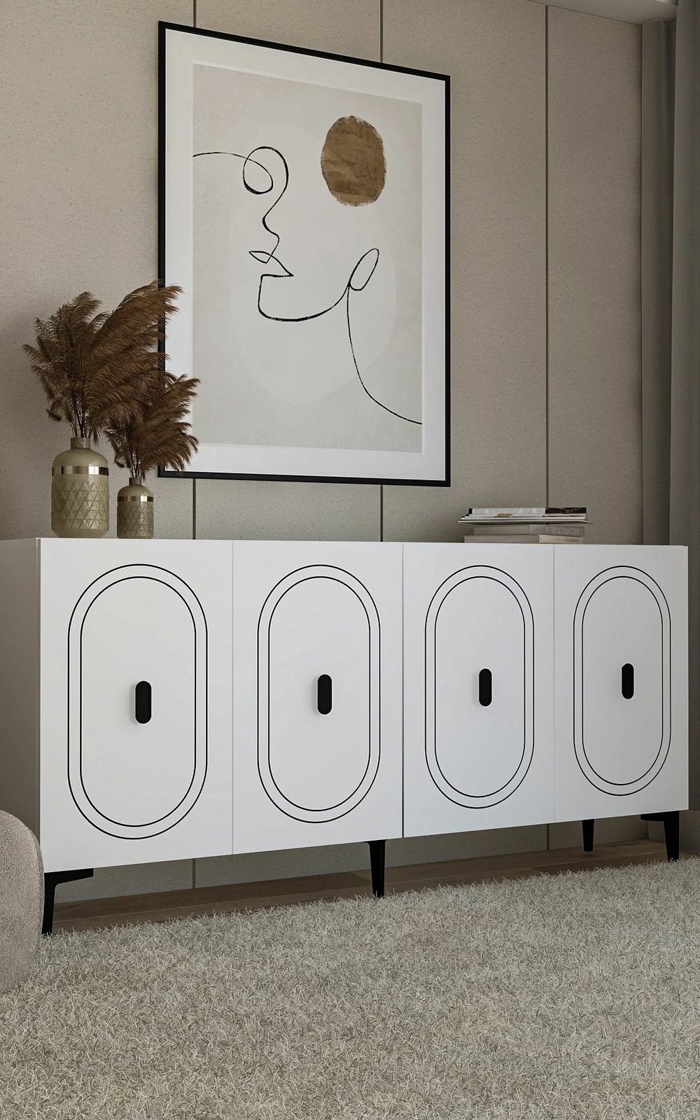 Konsol Skye Decor, e bardhë, Weny