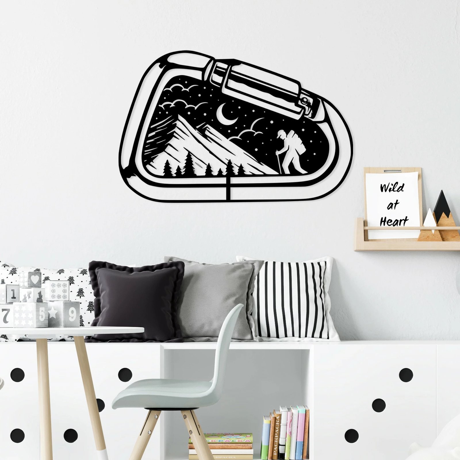 Aksesor dekorativ metalik për mur, Wallity, Camp Life