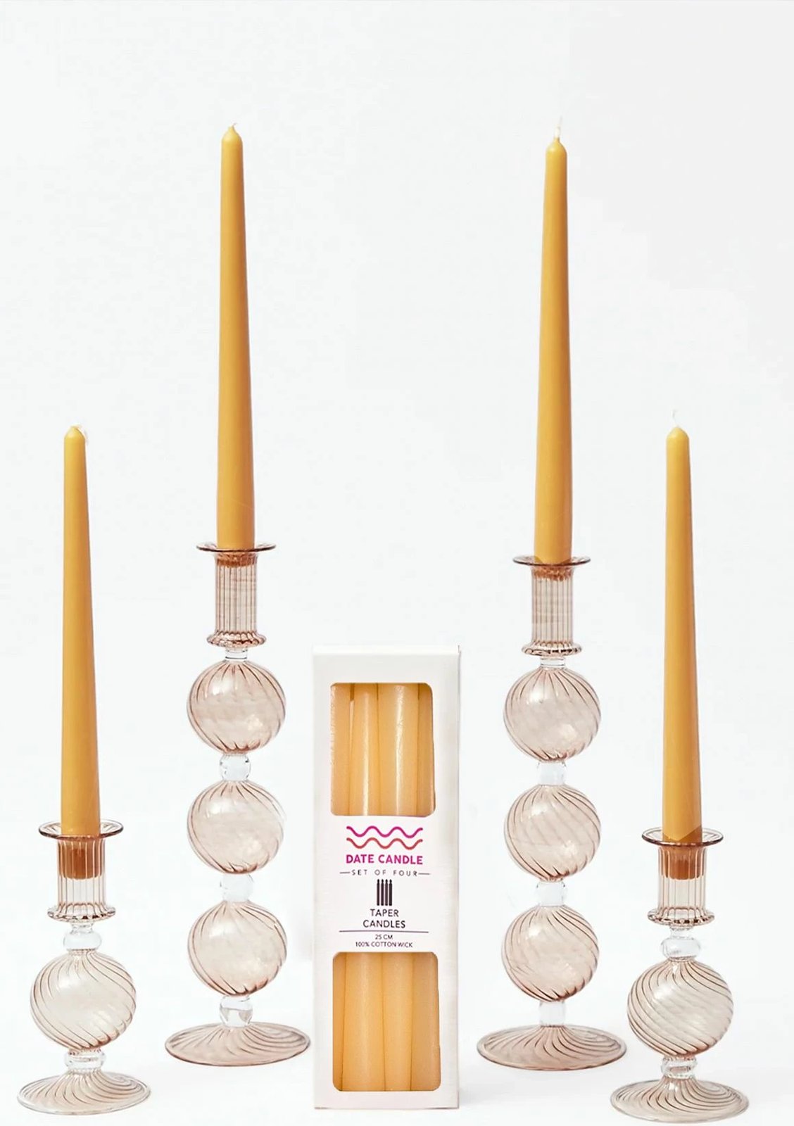 Set qirinjsh (4 copë), ngjyrë portokalli pastel, Evila Originals