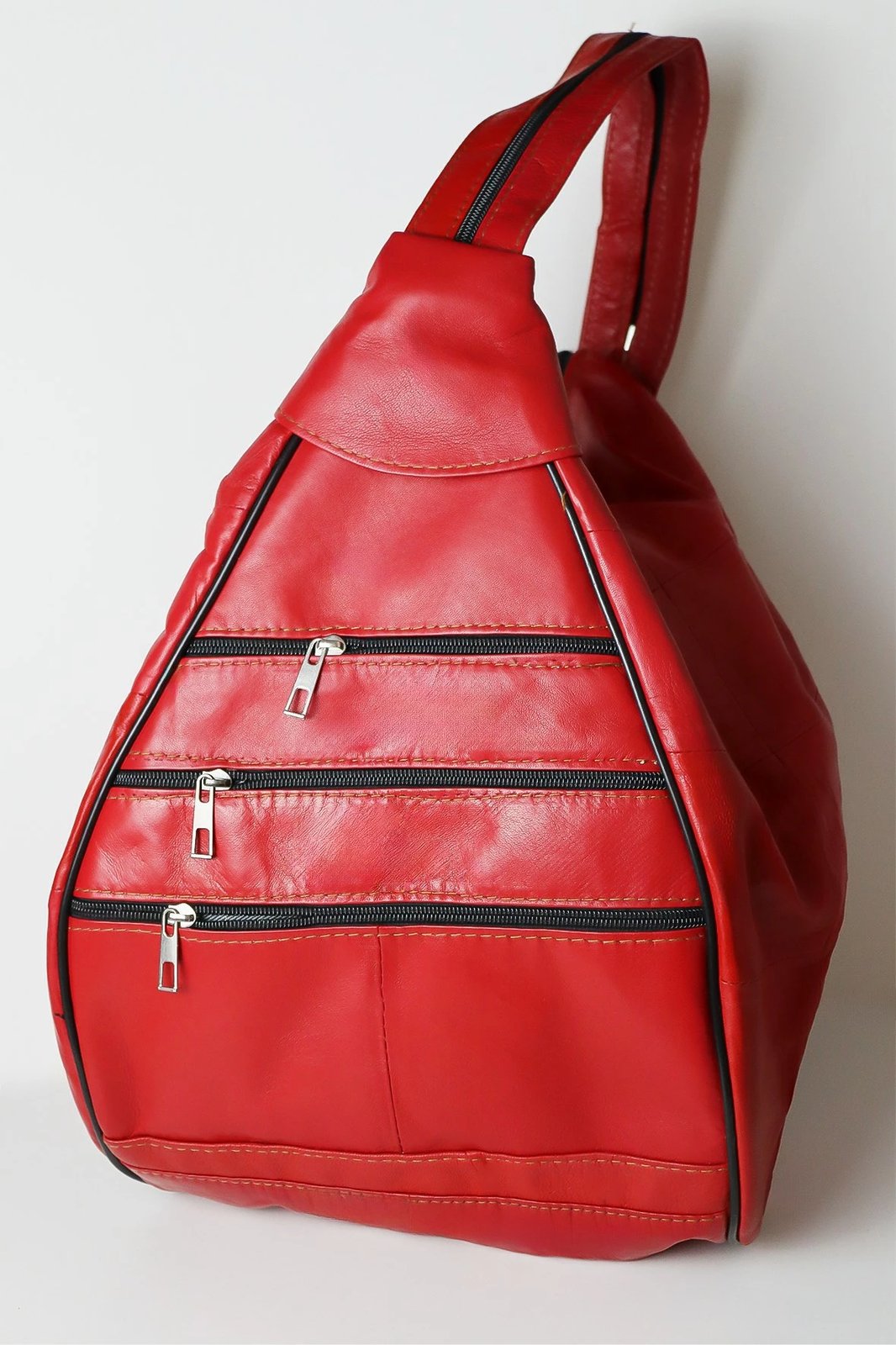 Çantë shpine prej lëkure, e kuqe, Zoozie Bags, HDBSVOCF1001