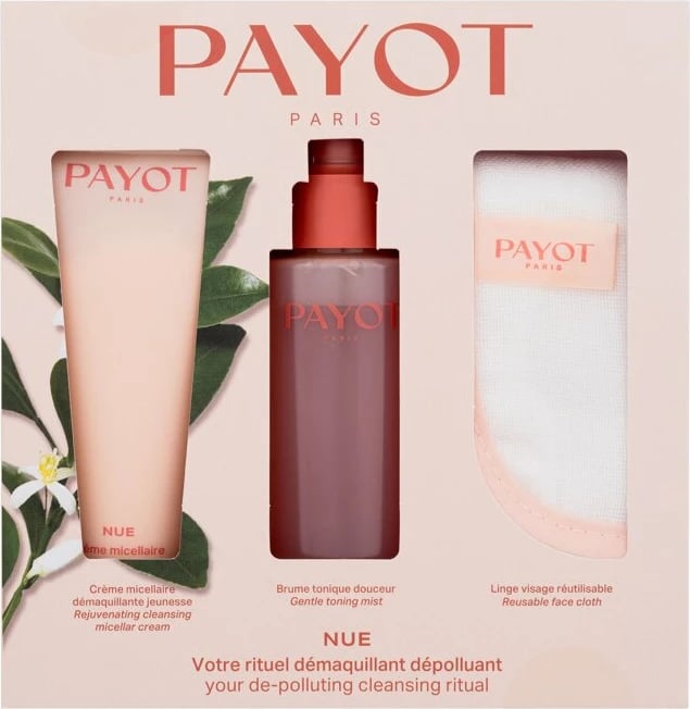 Set për pastrim fytyre PAYOT për femra, 75ml + 100ml + tekstil