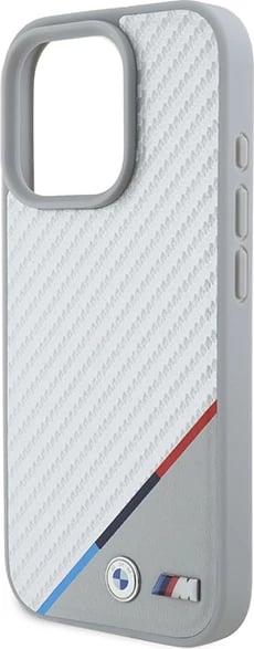 Mbështjellës BMW M Carbon Tricolor Line MagSafe për iPhone 16 Pro, Gri